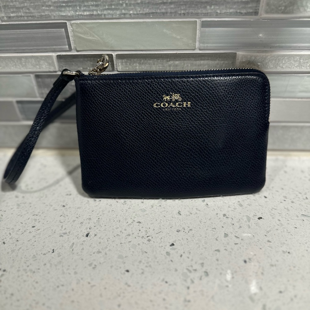 Coach Midnight Blue Wristlet